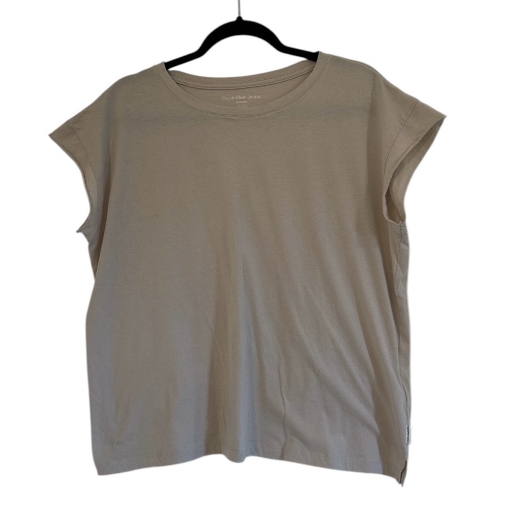 Calvin Klein Jeans | Beige Short Sleeve Tee | Size XL
